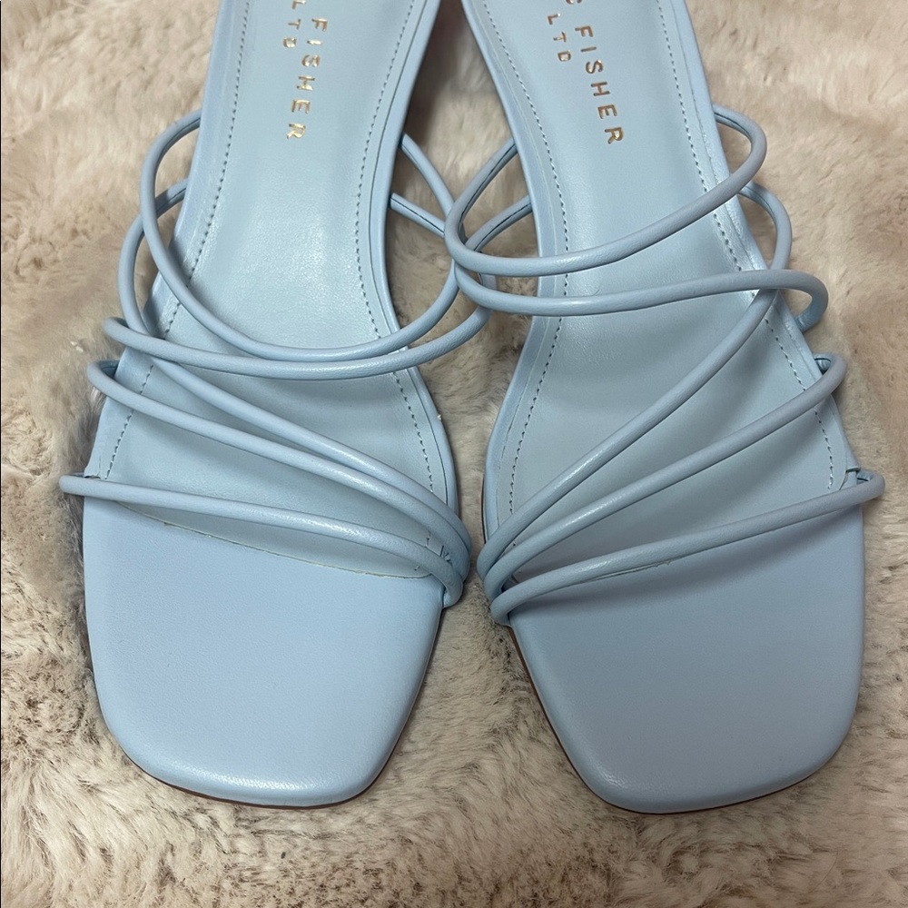 Marc Fisher Light Blue Strappy Kitten Heel Sandal - Picture 8 of 8